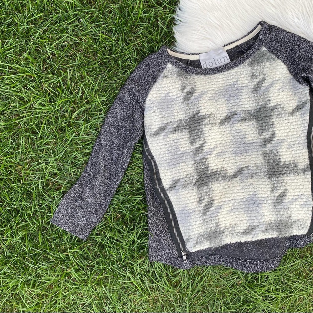 Dolan West Coast Anthro Mixed Knit Medium Grey zipper sides